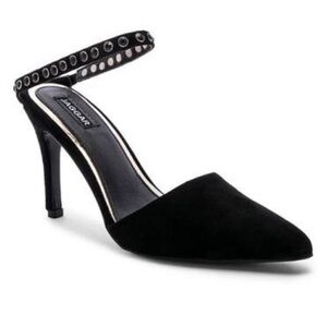 Jaggar Opulent Studded Pointed Toe Sling back Black Heels Size 10